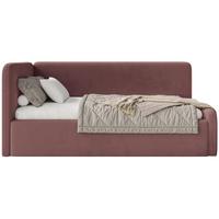 JUGENDBETT Fanko Samt Rosa 90x200 cm - Pink/Schwarz, Kunststoff/Textil (90/200cm) - Selsey