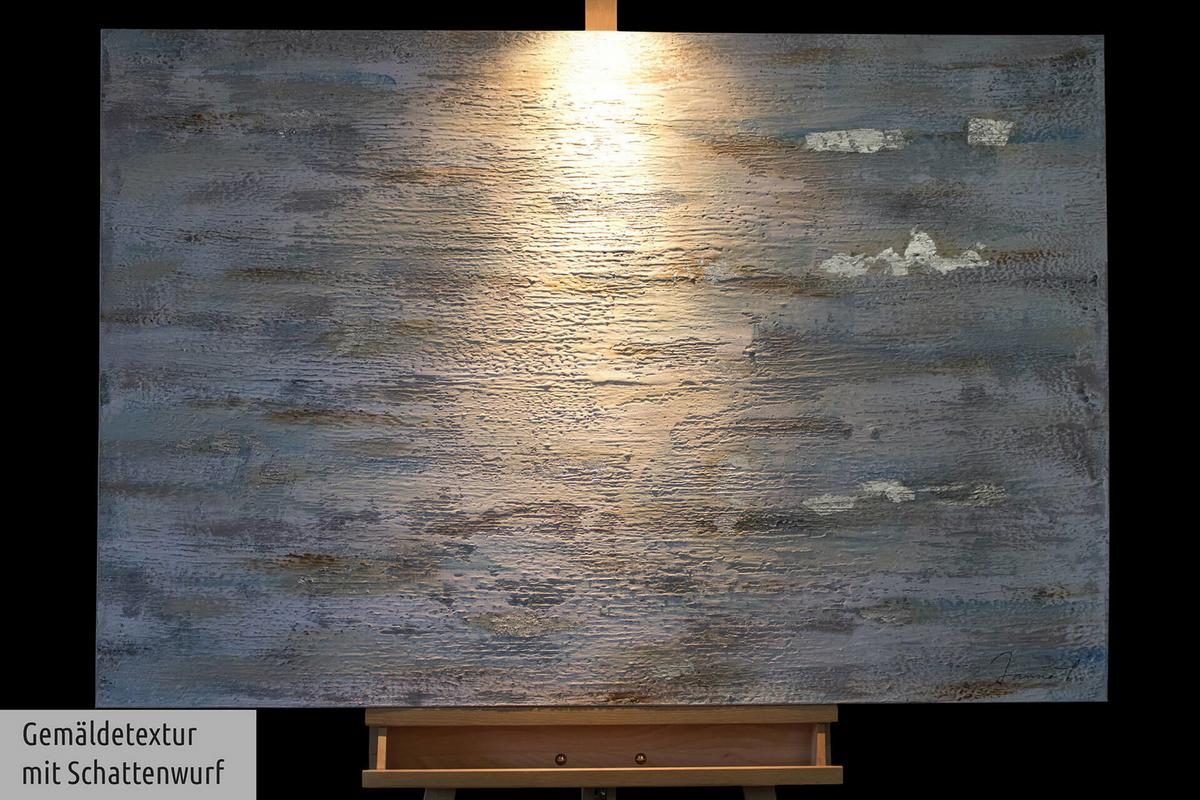 ACRYLBILD HANDGEMALT 120/80 cm - Silberfarben/Grau, Holz/Textil (120/80cm) - KUNSTLOFT