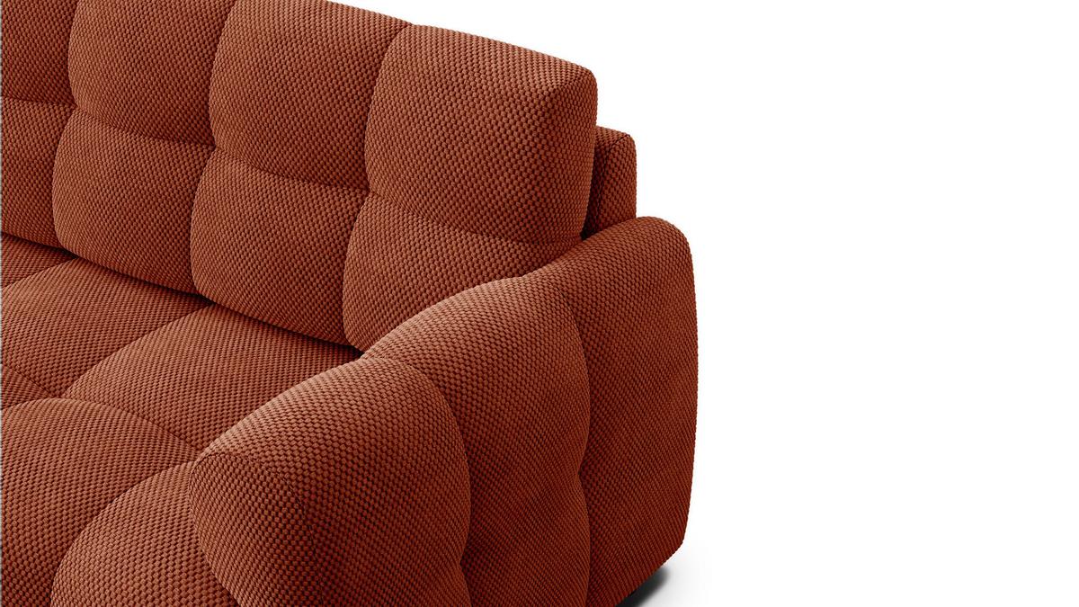 ECKSOFA MELLOW 3-Sitzer, dunkelorange - Dunkelorange/Schwarz, Holz/Textil (232/156cm) - Wozimo