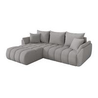 ECKSOFA mit Schlaffunktion Ottomane Links TOKO-L-v1 277x194x86 Hellgrau Bouclé - Silberfarben/Hellgrau, Holzwerkstoff/Kunststoff (277/194cm) - ALTDECOR