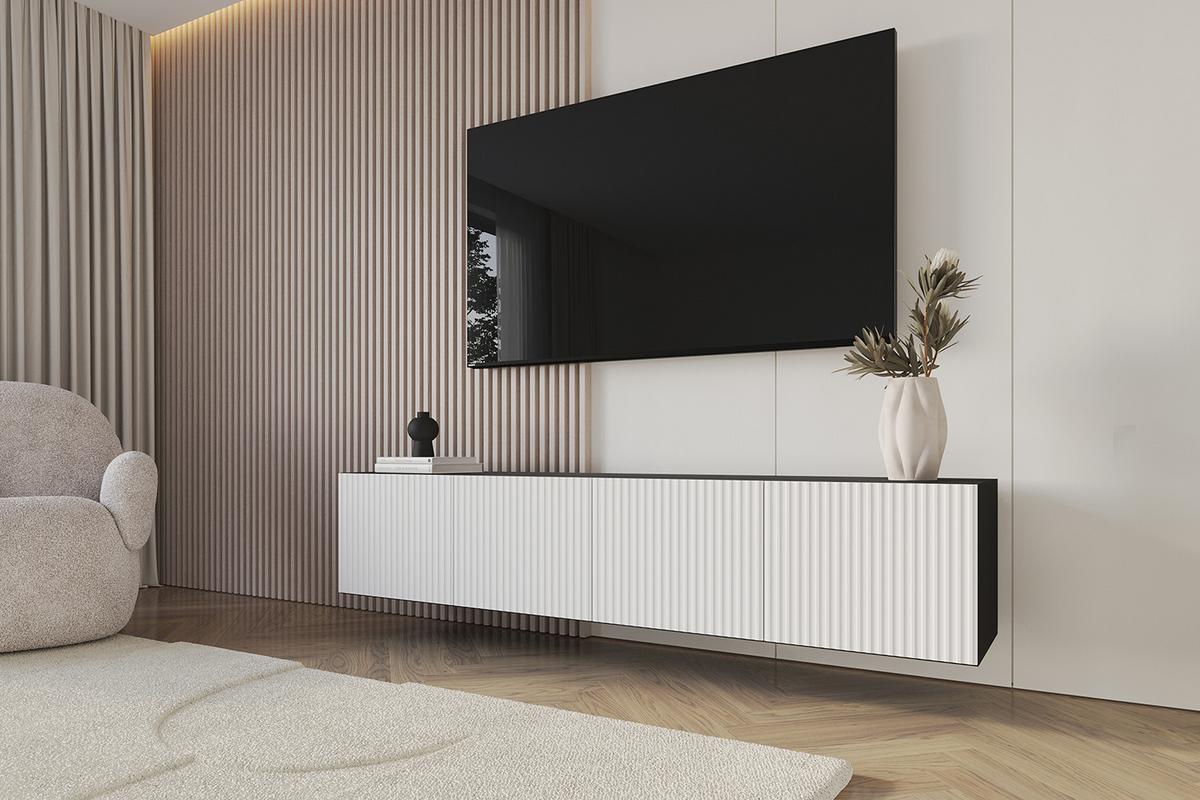 LOWBOARD NOA-2-W 2x100x40x40 cm - Schwarz / Weiß - Weiß, Holzwerkstoff (200/40/40cm) - ALTDECOR