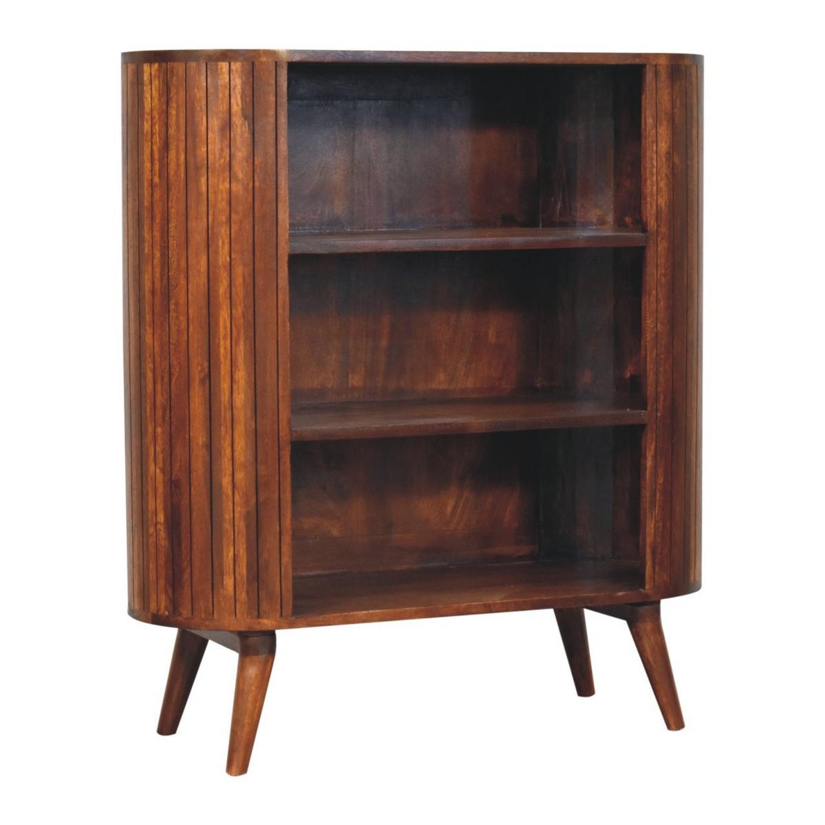 SCHRANK Cortez Kastanie Offen, 3 Offene Regale, Dunkelbraun - Dunkelbraun, Mangoholz/Holz (90/100/35cm) - Artisan Furniture