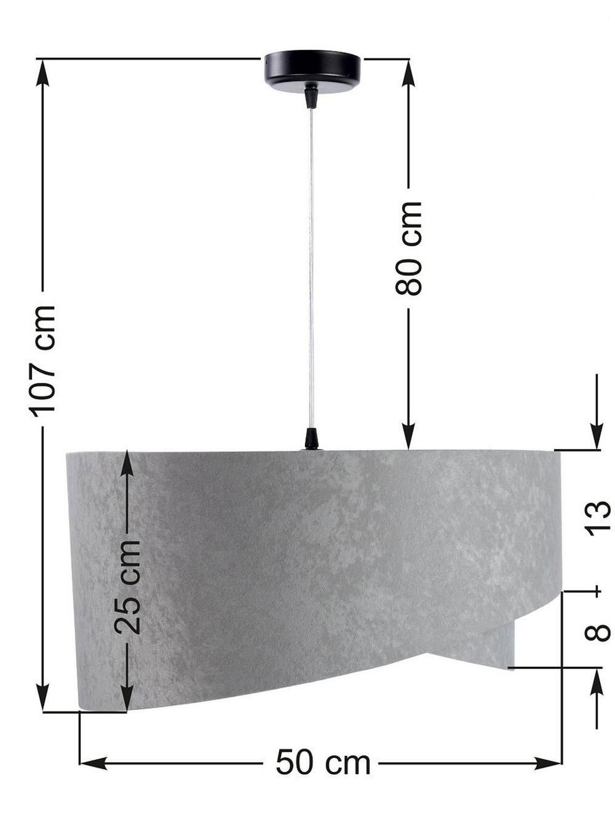 HÄNGELEUCHTE Grau 50/23 cm - Weiß, Kunststoff (50/1.3/23cm) - ONZENO