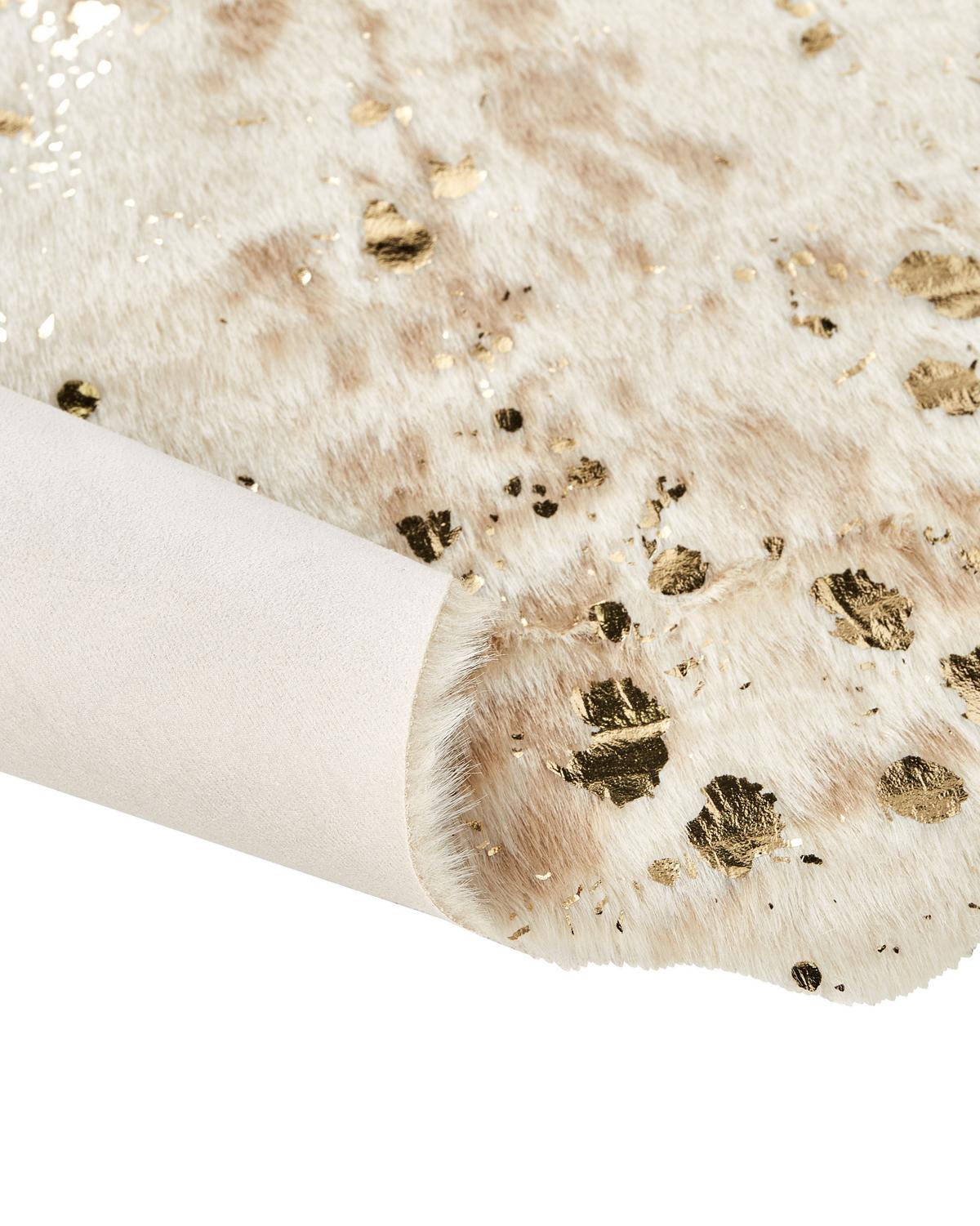 KUHFELL-TEPPICH Bogong Hellbeige 170/130 cm - Beige/Goldfarben, Textil (130/170cm) - Beliani