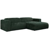 OFERTA WYCOFANA ECKSOFA PASADENA Grün Cord Rechts Seite - Schwarz/Grün, Kunststoff/Textil (288/180cm) - MKS