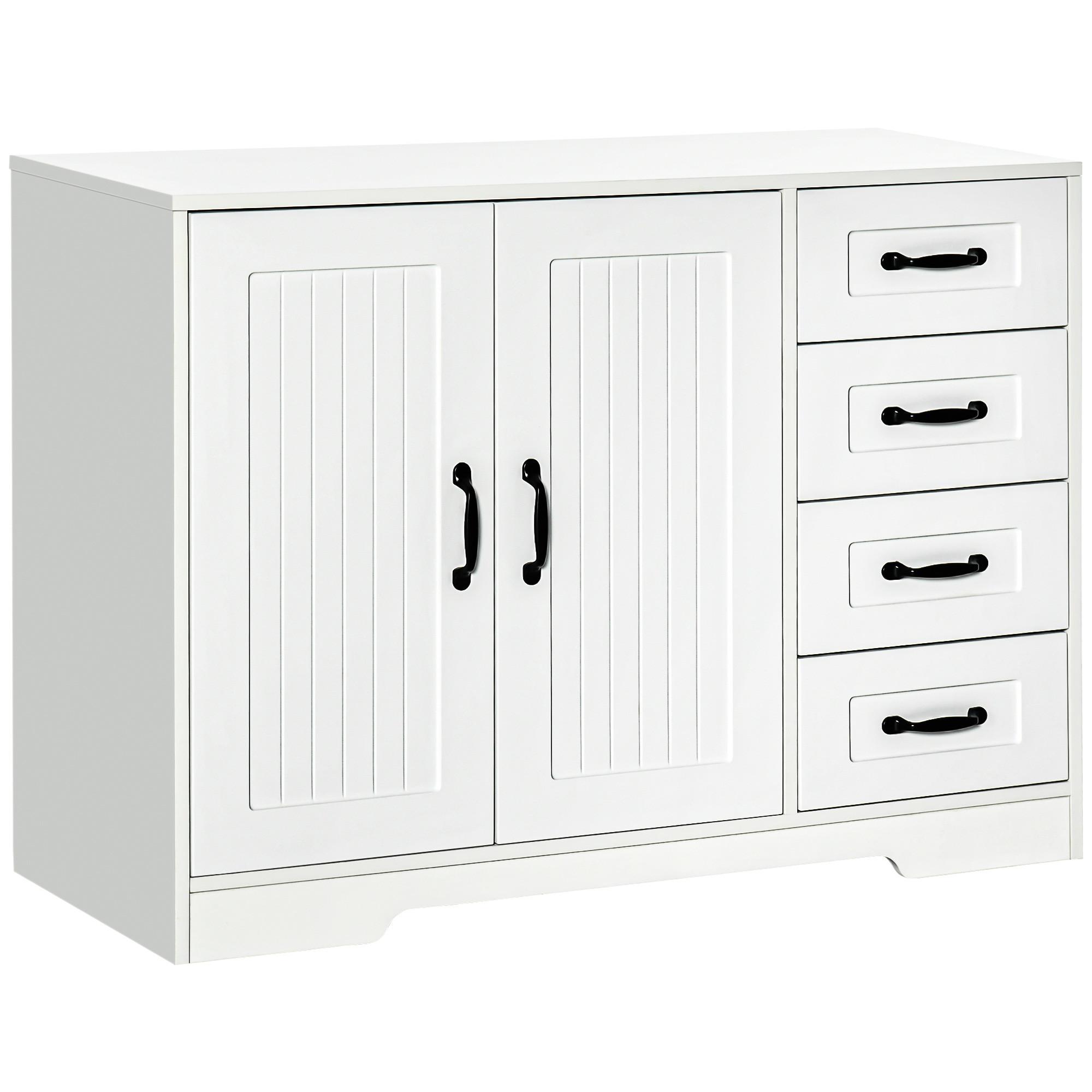 BEISTELLSCHRANK, Spanplatte, Weiß, 105 x 40 x 76 cm - Weiß, Holzwerkstoff (40/76/105cm) - HOMCOM