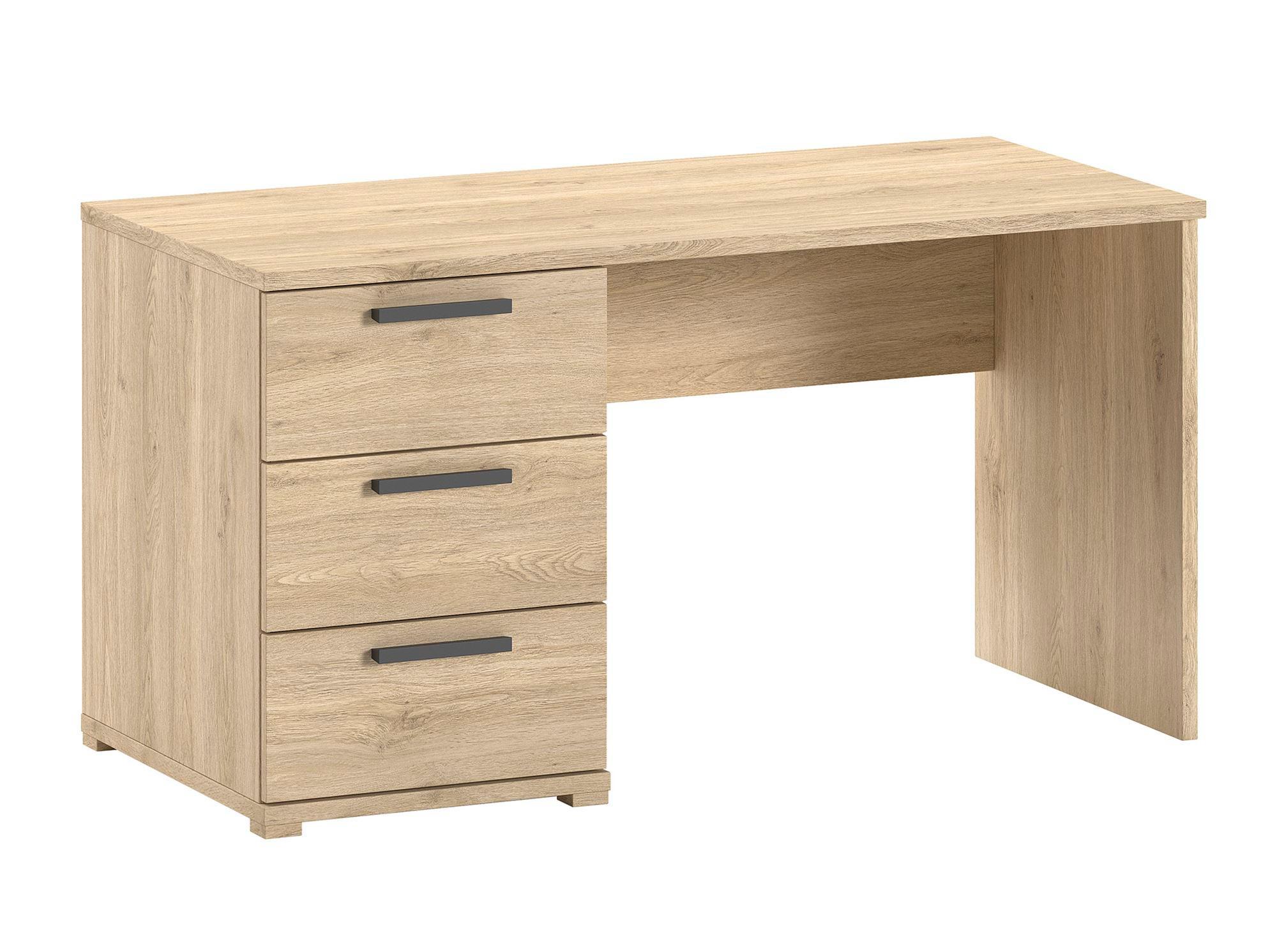 SCHREIBTISCH Keelia Eiche Melamin 3 Schubladen Stauraum - Eichefarben, Kunststoff (140/65/74cm) - 58aufmkessel