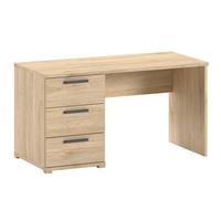 SCHREIBTISCH Keelia Eiche Melamin 3 Schubladen Stauraum - Eichefarben, Kunststoff (140/65/74cm) - 58aufmkessel