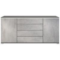 SIDEBOARD Faro Beton Oxid Optik - Hellgrau, Holzwerkstoff (166.5/75.5/35cm) - Vladon