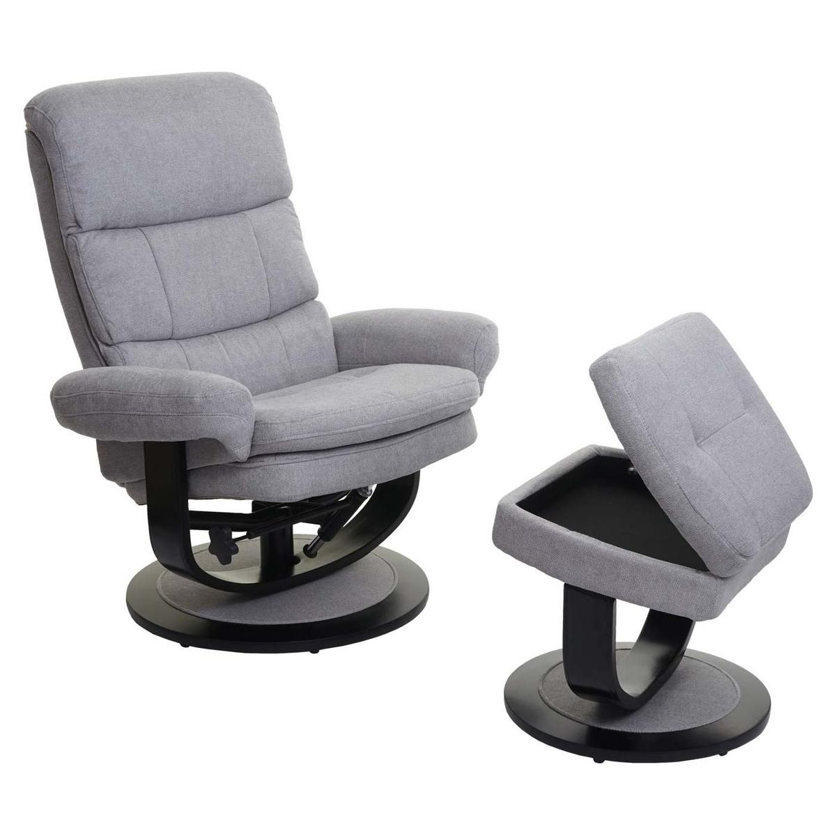 RELAXSESSEL Hellgrau - Hellgrau, Textil (84/107/120cm) - MCW