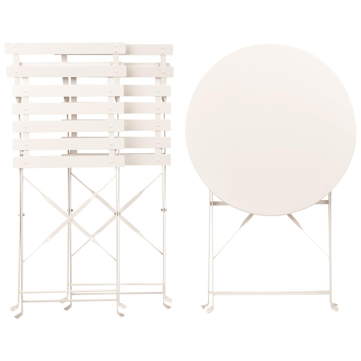 BISTRO-SET Metall Cremeweiß Fiori - Weiß, Metall - Beliani
