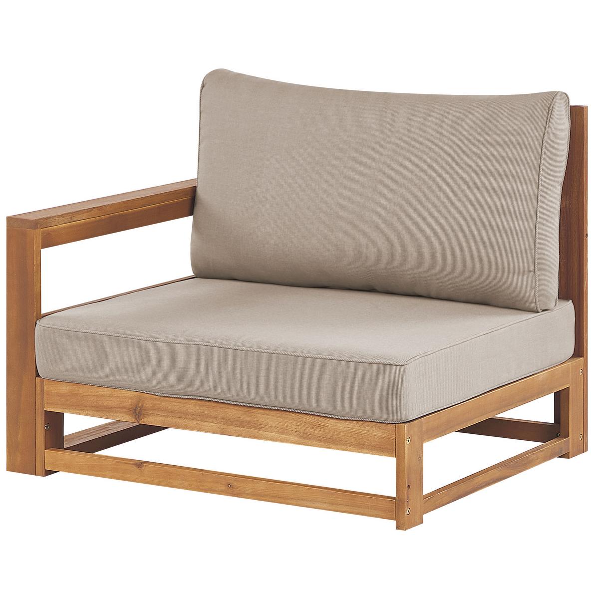 LOUNGE SET 4-Sitzer zertifiziertes Holz heller holzfarbton modular Auflagen taupe Timor - Taupe, Holz - Beliani