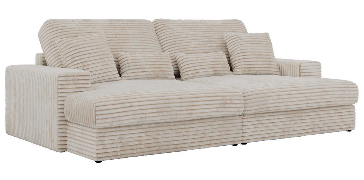 3-SITZER SOFA ANERO - Beige Cord - Beige/Creme, Kunststoff/Textil (292/107/163cm) - MKS