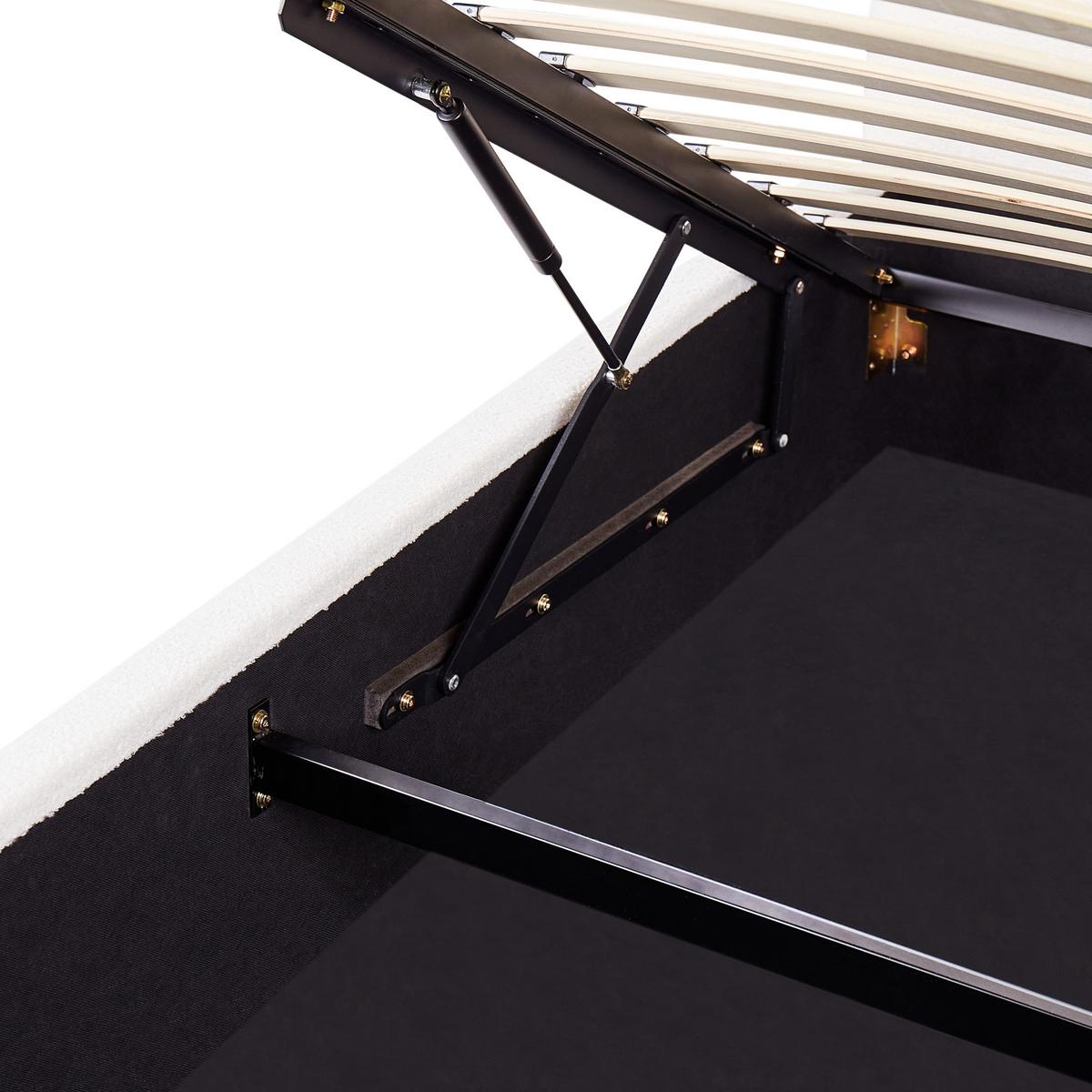 BETT mit Stauraum 140/200 cm Cremeweiß Vaucluse - Weiß, Textil (140/200cm) - Beliani