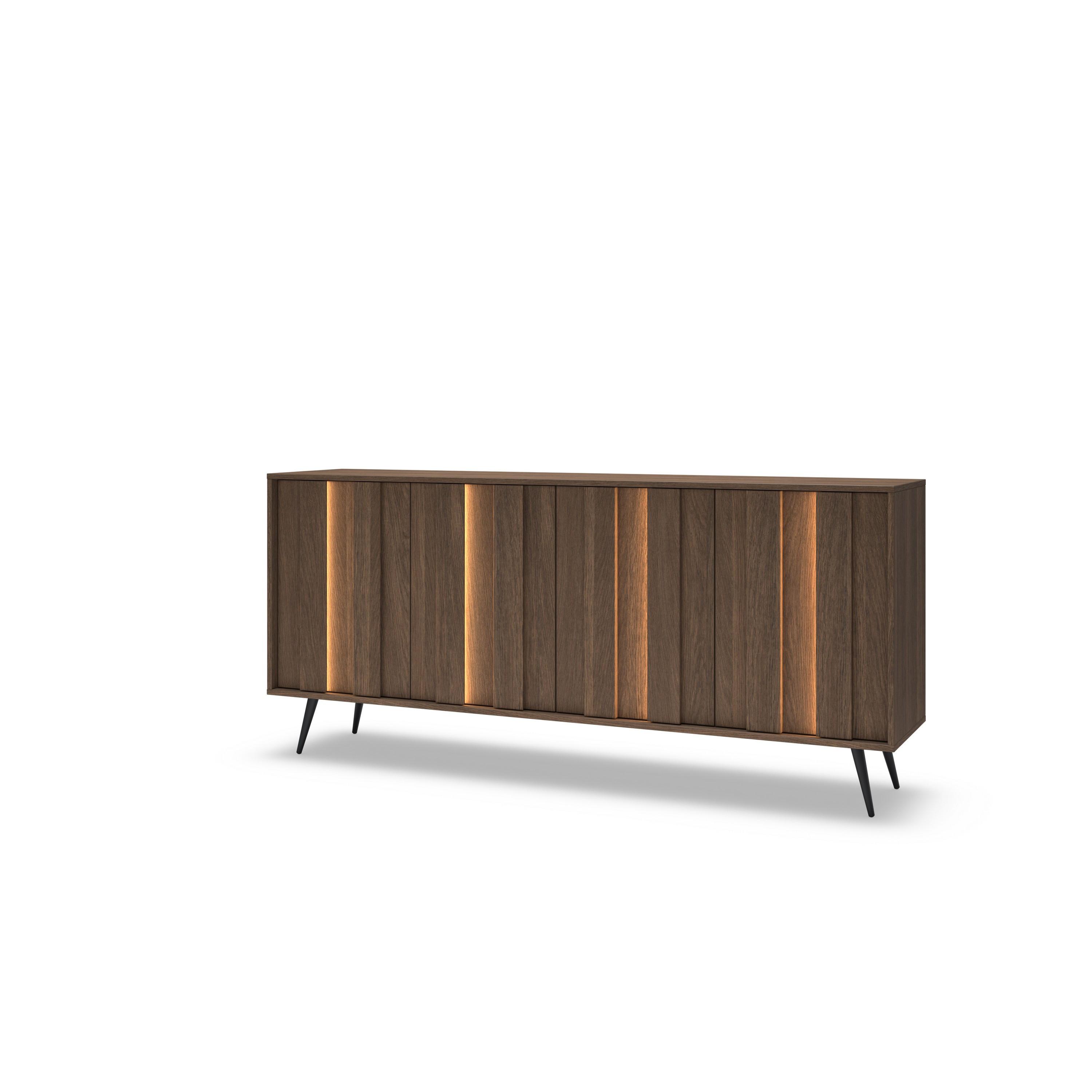 KOMMODE DAVANTI 183,3/82,6/40cm mit Schubladen 6 Türen Eichefarben - Eichefarben, Holzwerkstoff (183.3/82.6/40cm) - MASSENO