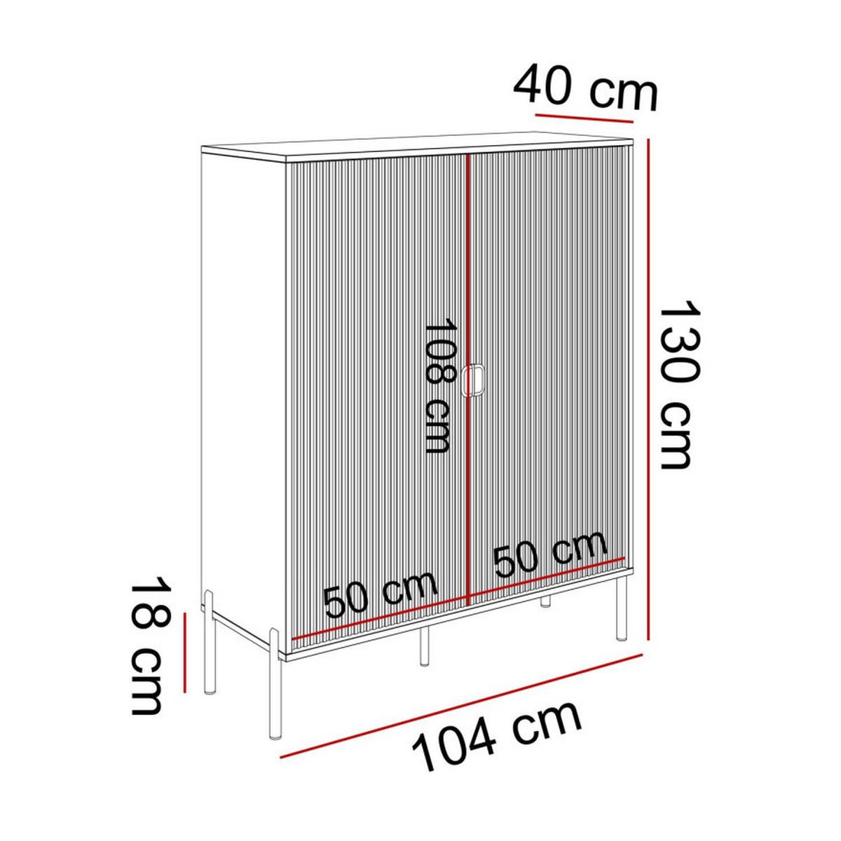 KOMMODE DALIA - Goldfarben/Schwarz, Holzwerkstoff (104/127/40cm) - Lookway