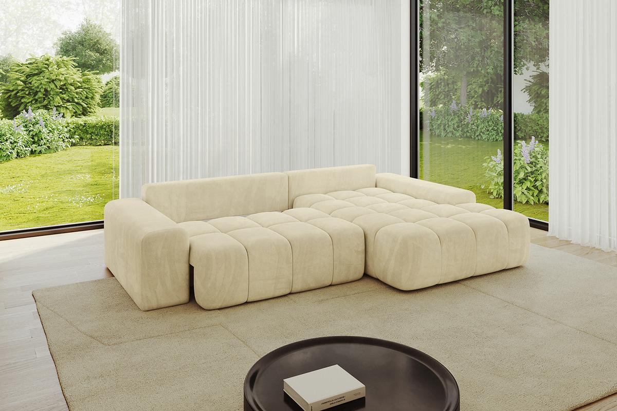 ECKSOFA Ottomane Rechts ENSI-L - 267x164x69 cm Taupe - Taupe, Holzwerkstoff/Kunststoff (164/267cm) - ALTDECOR