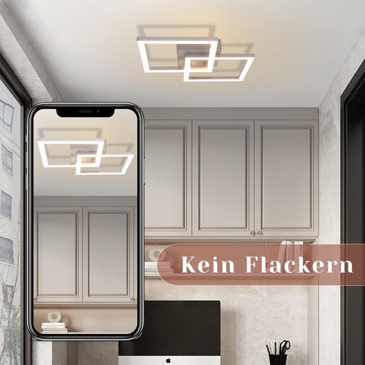 LED-DECKENLEUCHTE Mansell 33/33/6.2 cm - Silberfarben, Metall (33/33/6.2cm) - Nettlife