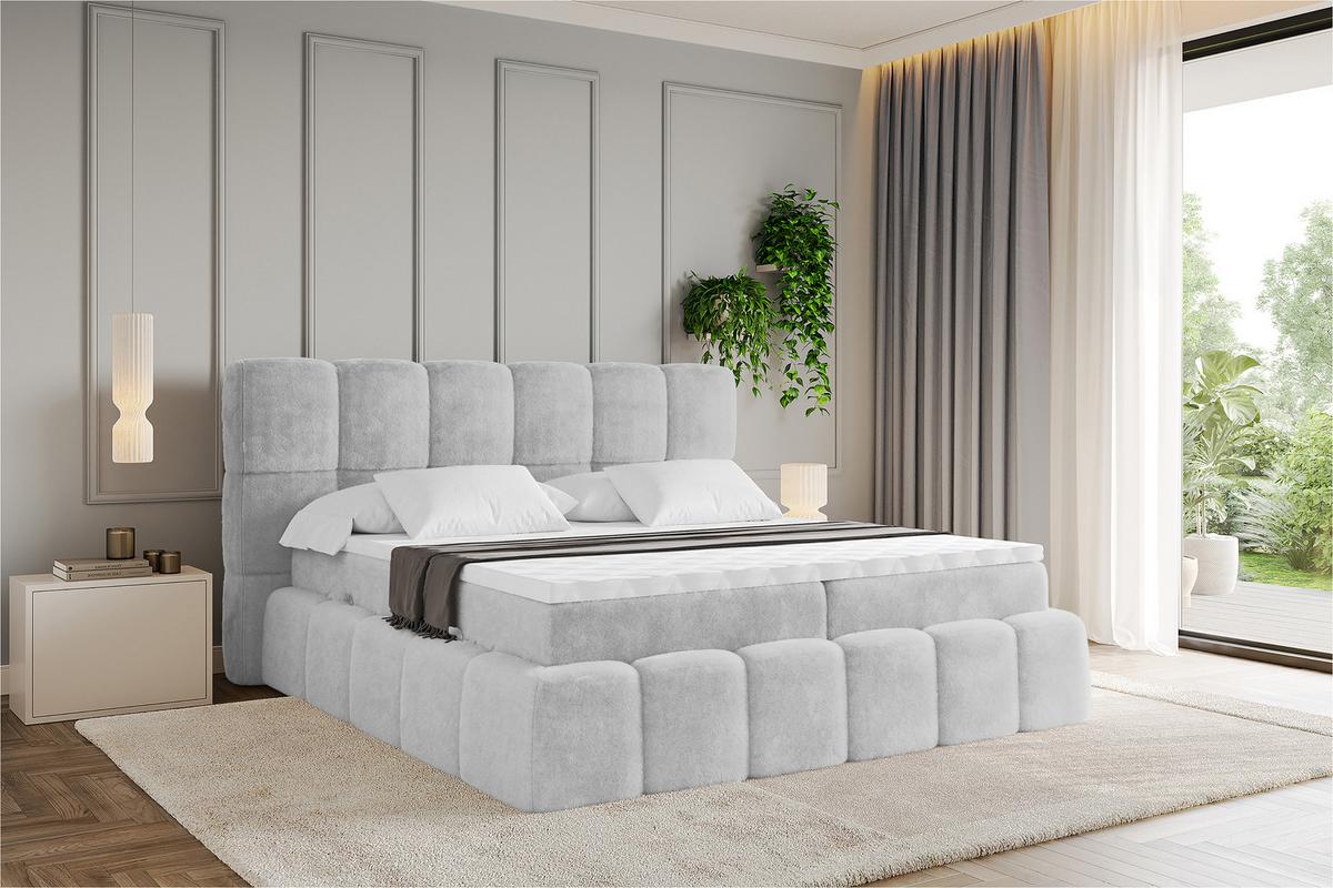 BOXBETT - AURI-H3 - 120x200 Hellgrau Lapitt - Greige, Holzwerkstoff (120/200cm) - ALTDECOR