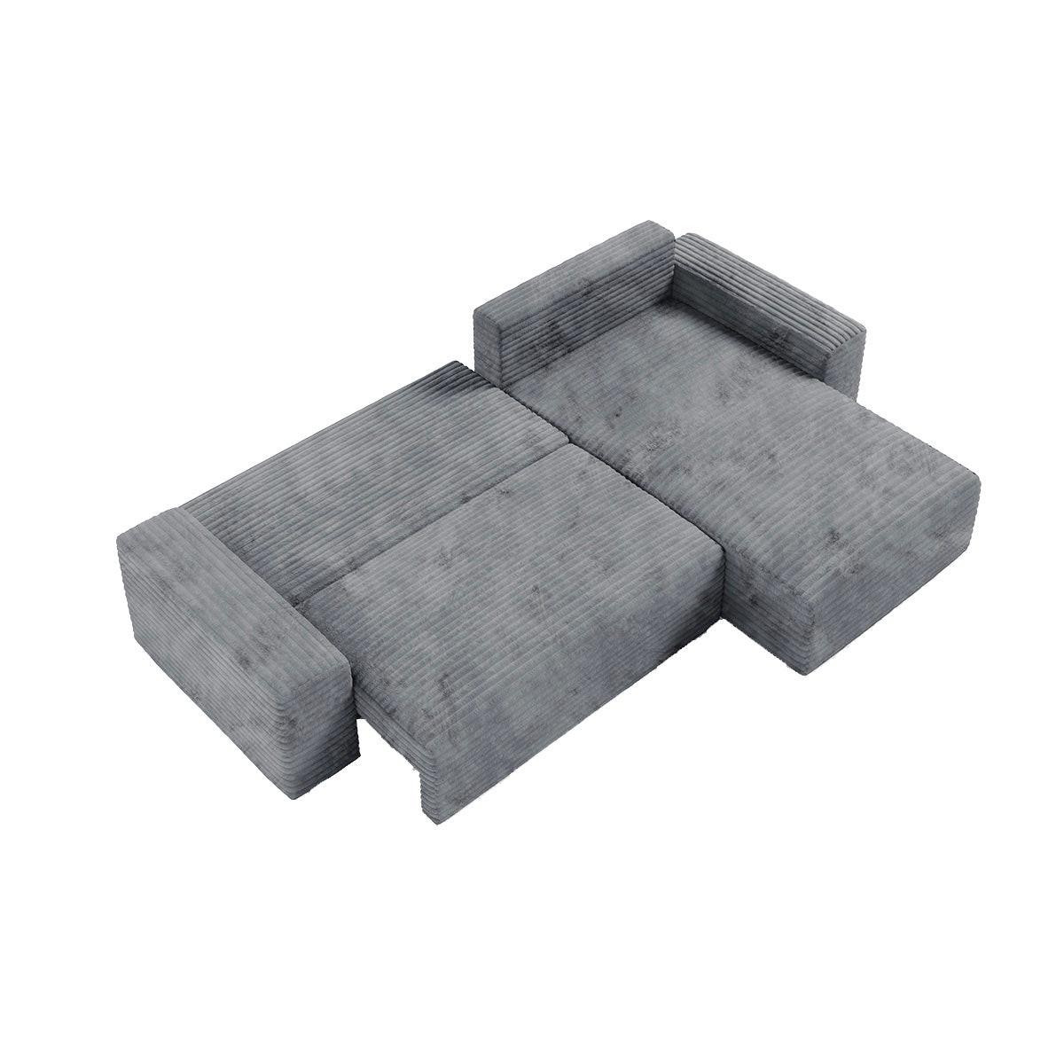 ECKSOFA Fabio 3 Sitzplätze Grau - Grau, Holz (300/185cm) - Petits-meubles