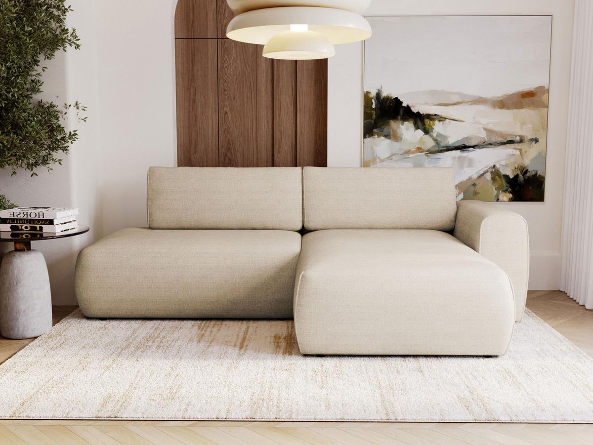 ECKSOFA Mila - Creme/Schwarz, Holzwerkstoff/Kunststoff (164/264cm) - MIRJAN24