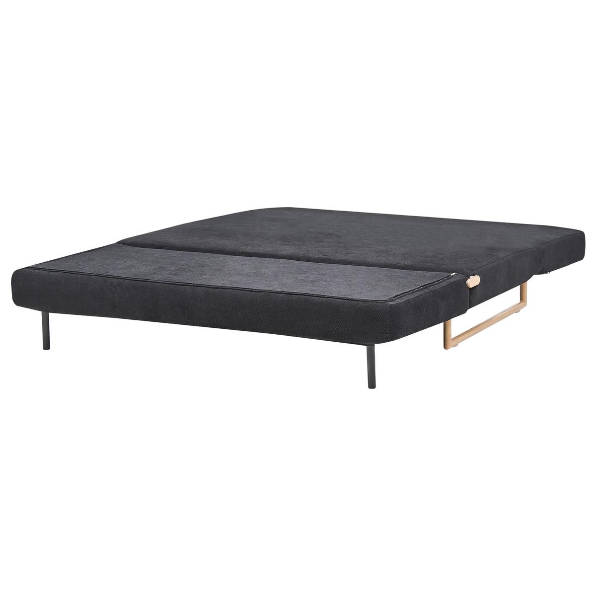 SCHLAFSOFA 3-Sitzer Stoff Schwarz Jerslev - Hellbraun, Textil (150/87/84cm) - Beliani