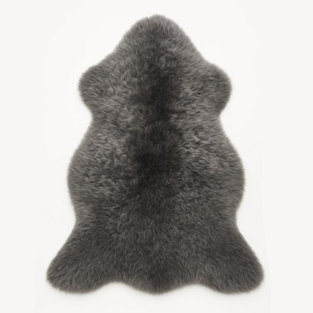 SCHAFFELL Lammfell Dunkelgrau L-XXL, ca. 110 cm - Dunkelgrau/Grau, Fell (60/110cm) - Provellus