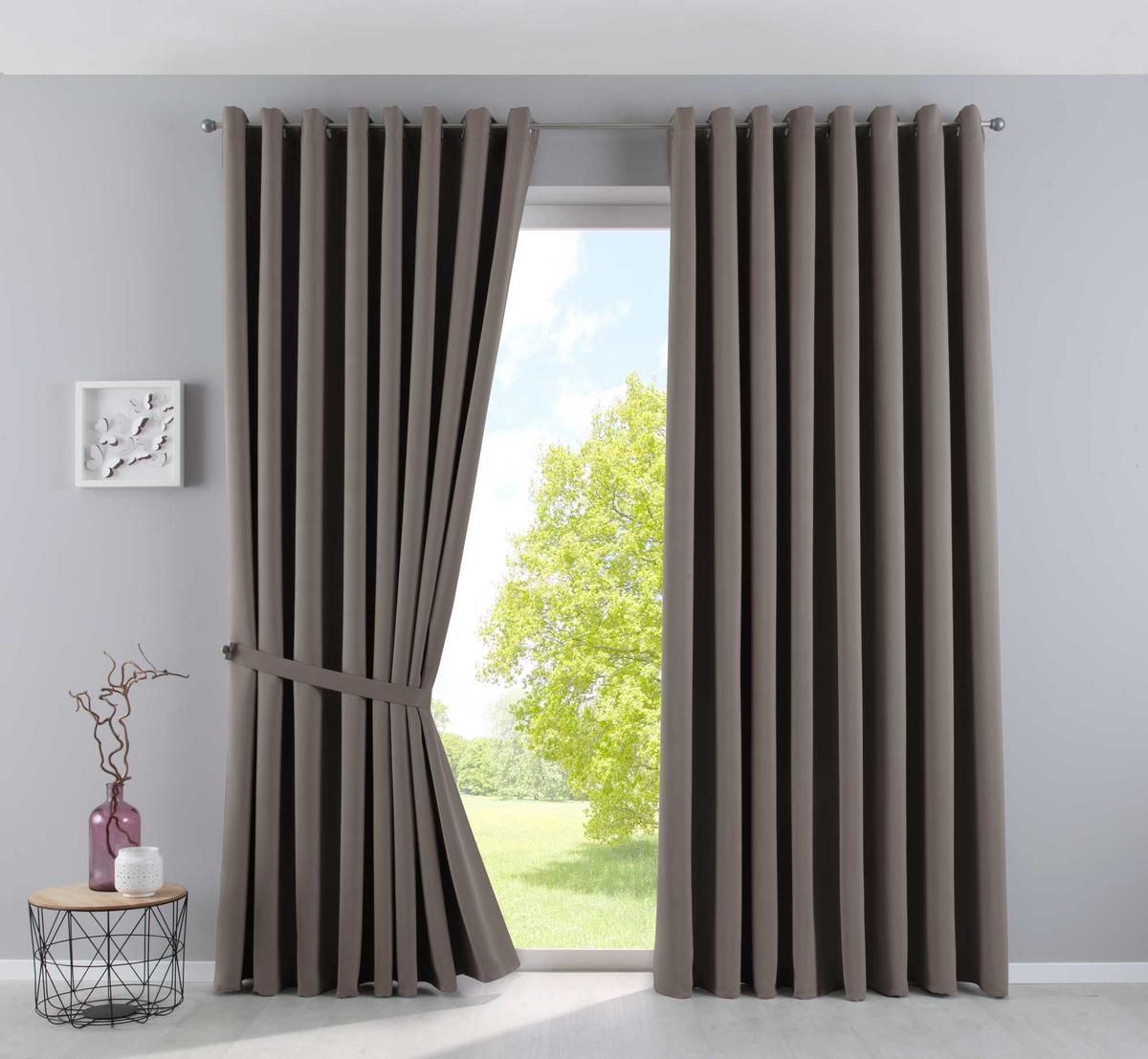 VORHANG »NEW YORK« HxB 245x295 cm Taupe - Taupe, Textil (295/245cm) - Gardinenbox