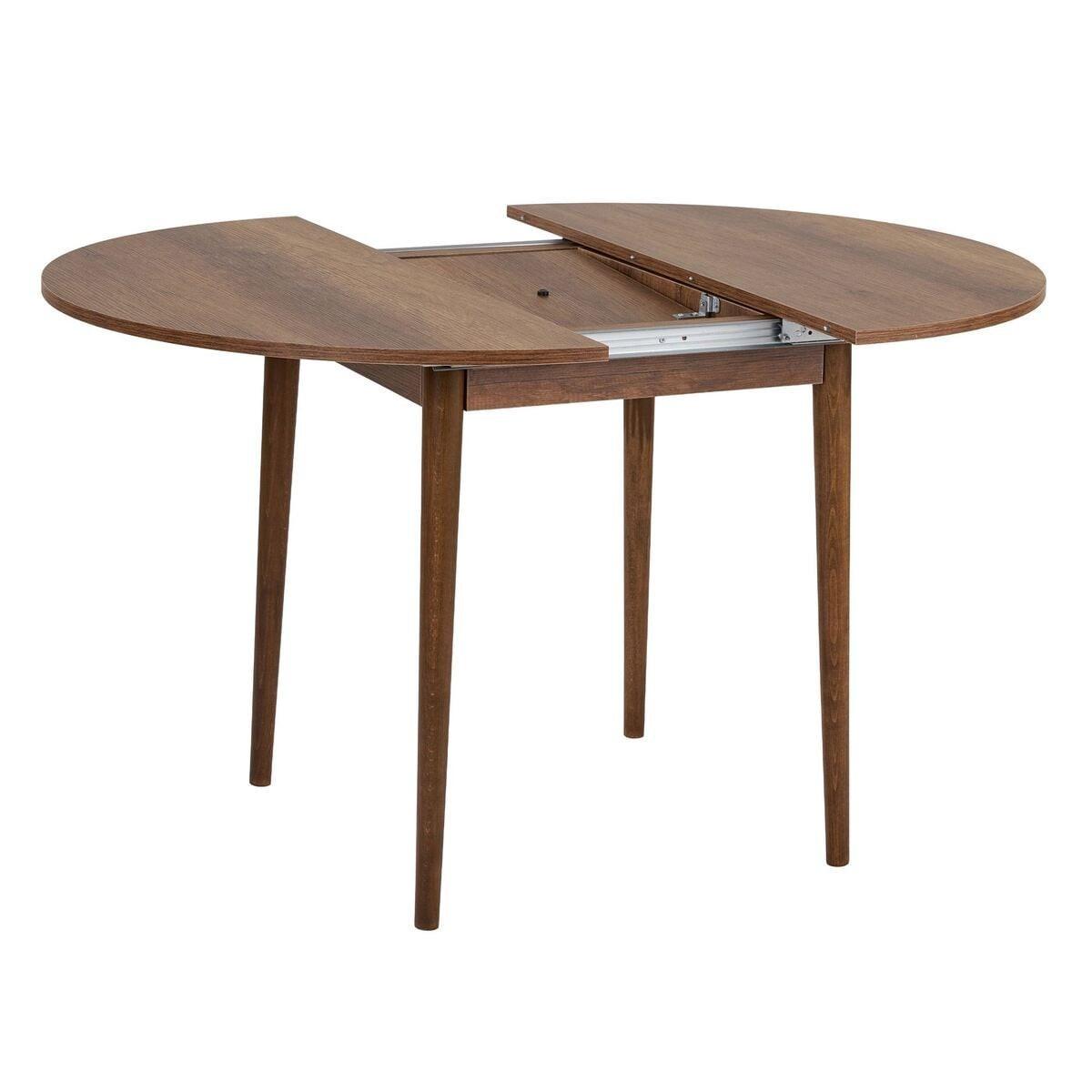 ESSTISCH ausziehbarer von 100 bis 131 cm mit runder Tischplatte 100/100/75 cm - Naturfarben, Holzwerkstoff (111/100/75cm) - Calicosy