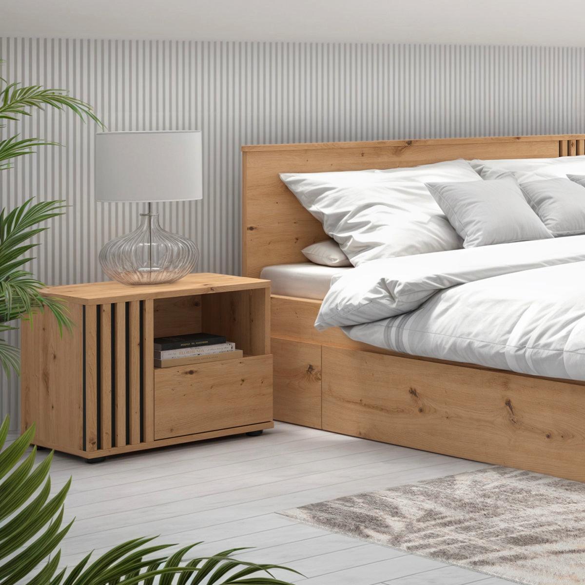 NACHTTISCH Ezra Holz - Braun, Holzwerkstoff (55/46/40cm) - Petits-meubles