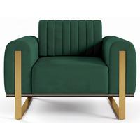 SESSEL Parissa 106 cm - Goldfarben/Grün, Holz/Metall (106/79/92cm) - Selsey