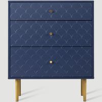 KOMMODE mit 3 Schubladen Blau - Blau, Holzwerkstoff (40/80/70cm) - Urban Meuble