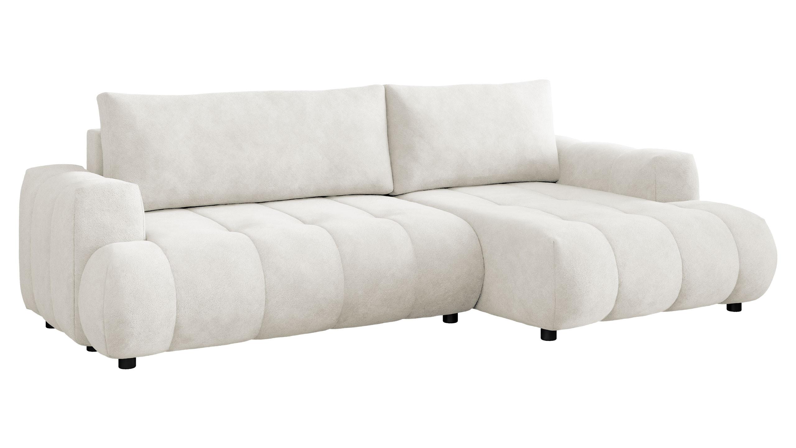 ECKSOFA Haiti, Seite: Rechts 2R+LC - Creme/Schwarz, Holz/Textil (276/156cm) - MIRJAN24