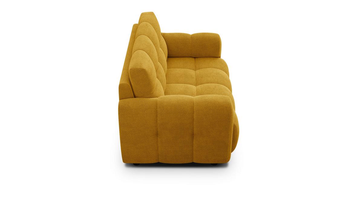 SOFA MELLOW 2-Sitzer, safran - Gelb/Schwarz, Holz/Textil (153/87/98cm) - Wozimo