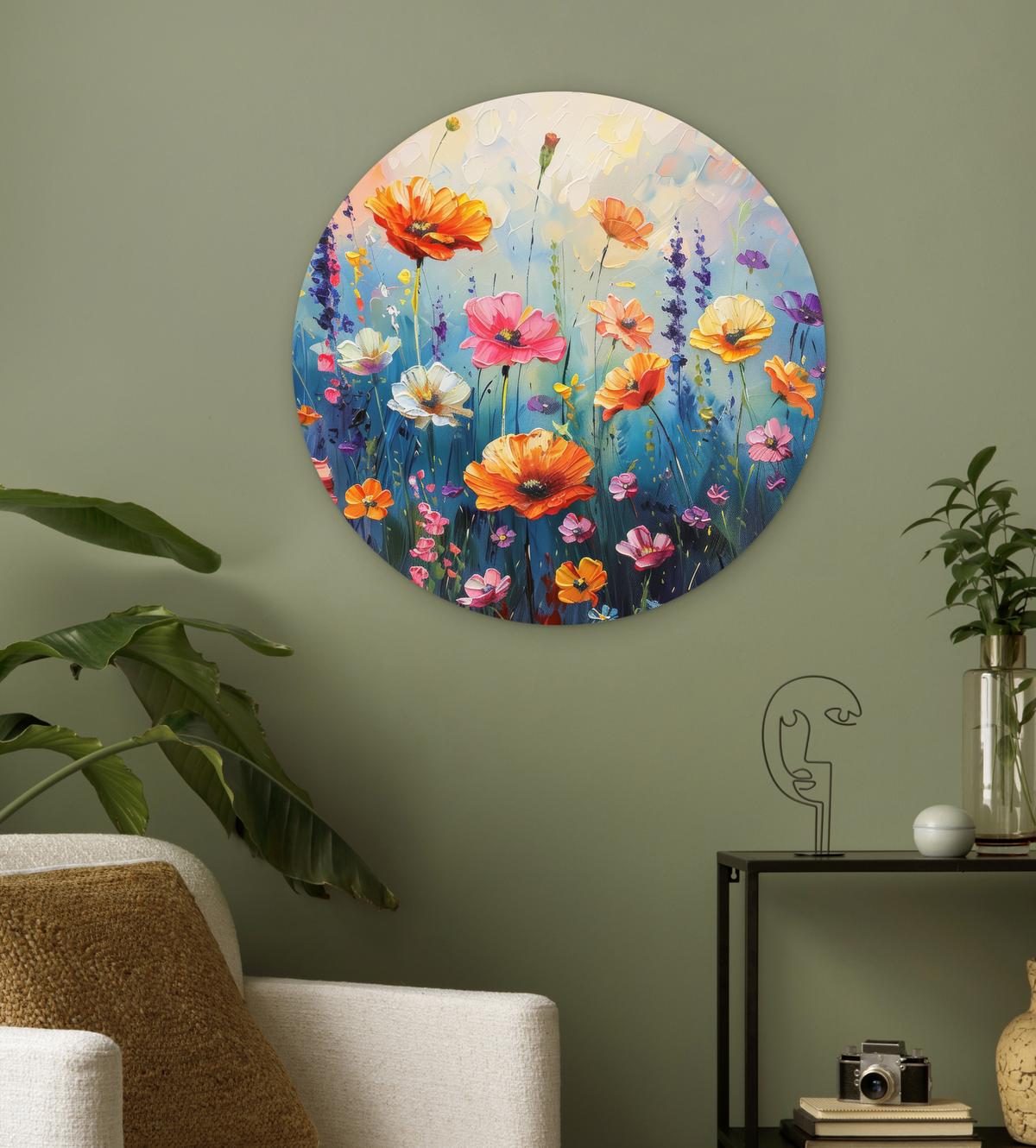 WANDBILD Blumen - Natur - Aquarell - Kunst Wanddeko Schlafzimmer 60x60 cm - Multicolor, Kunststoff (60/60cm) - MuchoWow