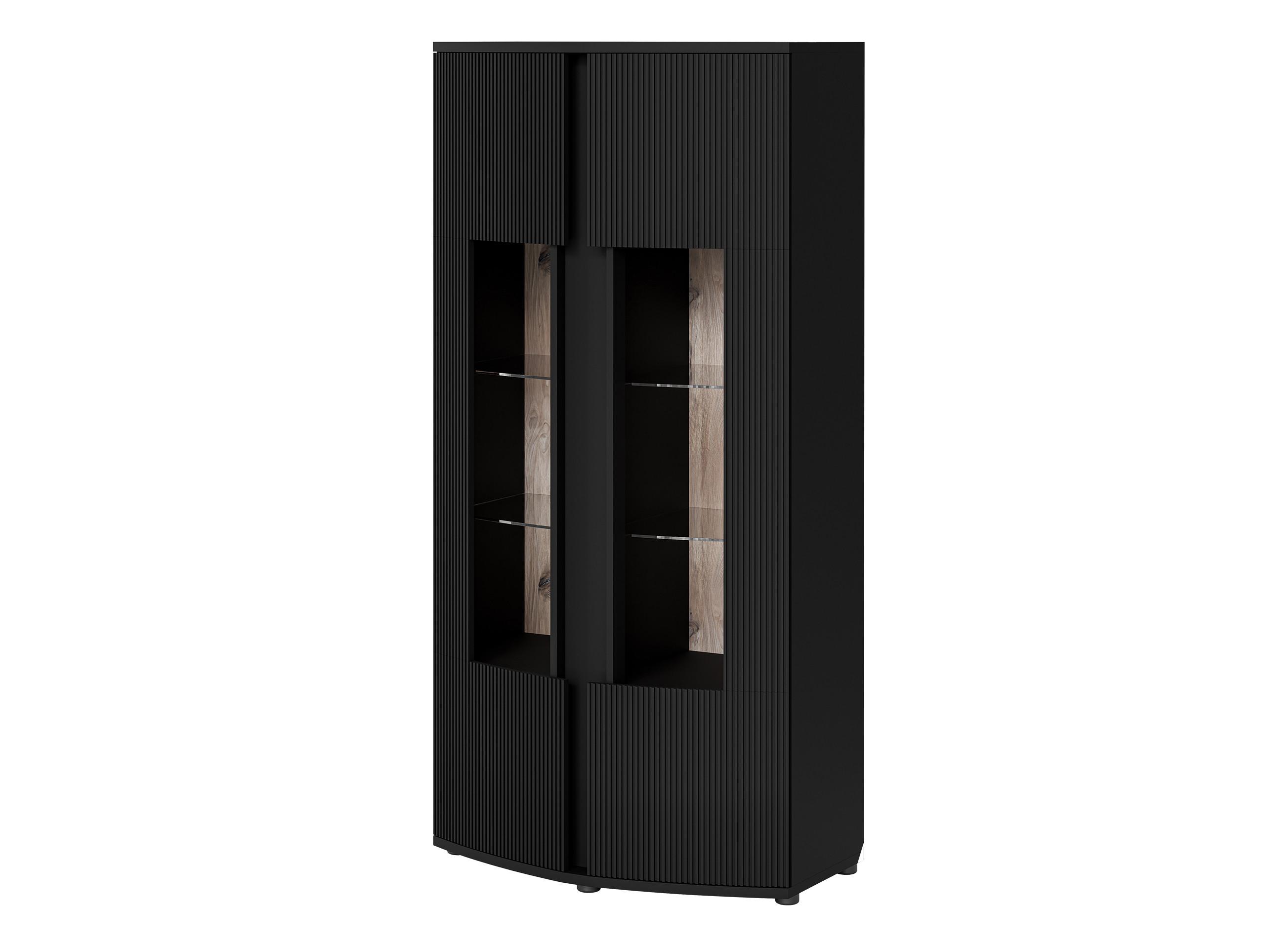 VITRINE Michelle 87 - Schwarz, Holzwerkstoff/Kunststoff (87/180/47cm) - MIRJAN24