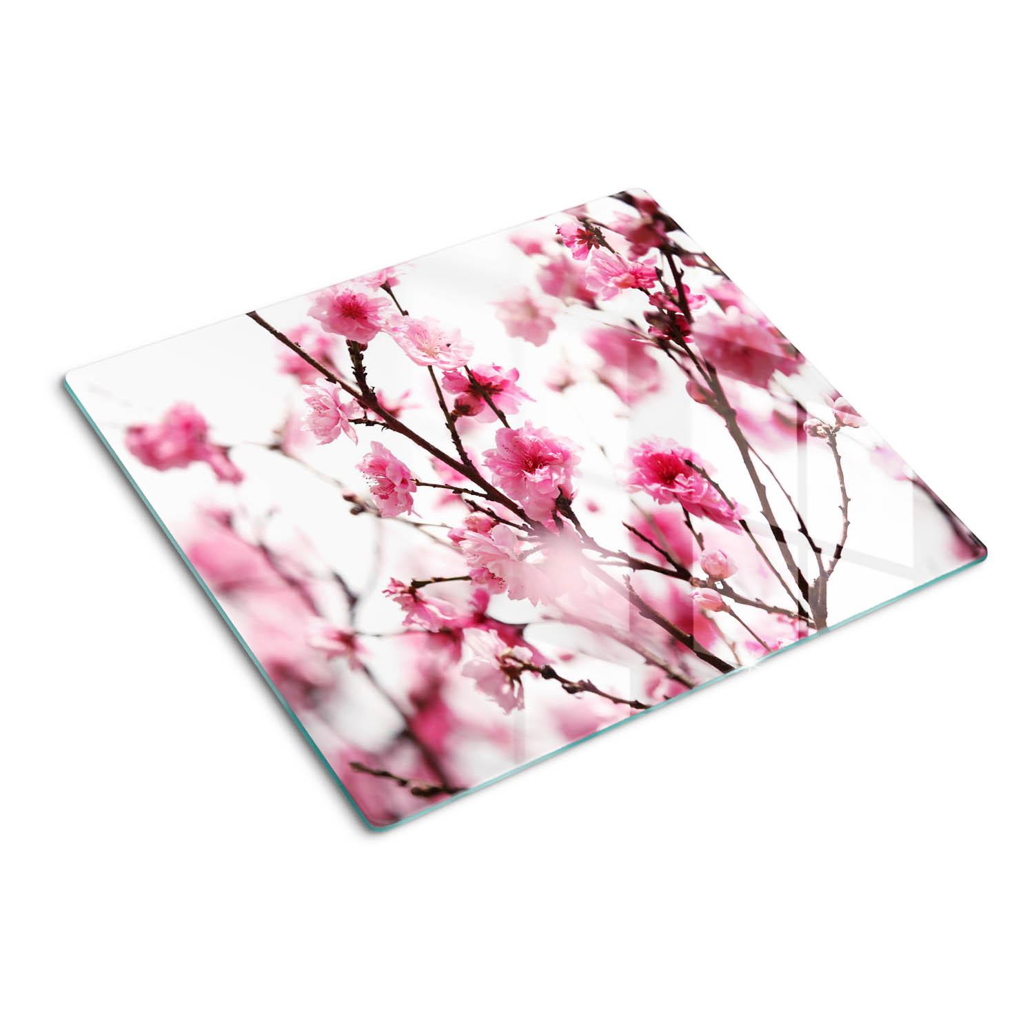 GLASPLATTE 60x52 cm Pflaumenblüte - Pink, Glas (60/0.4/52cm) - TULUP