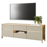 TV-LOWBOARD Salbei Grün, Eiche, TV Unterschrank skandinavisch 164 x 58 cm, Soft-Close - Salbeigrün/Eichefarben, Holzwerkstoff/Metall (164/58/39cm) - Furn.Design