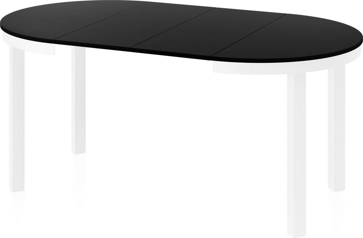 ESSTISCH Rowan Weiß runder ausziehbarer, Schwarz 100-176/100/76 cm - Schwarz/Weiß, Holzwerkstoff/Metall (100/176/76cm) - WFL GROUP