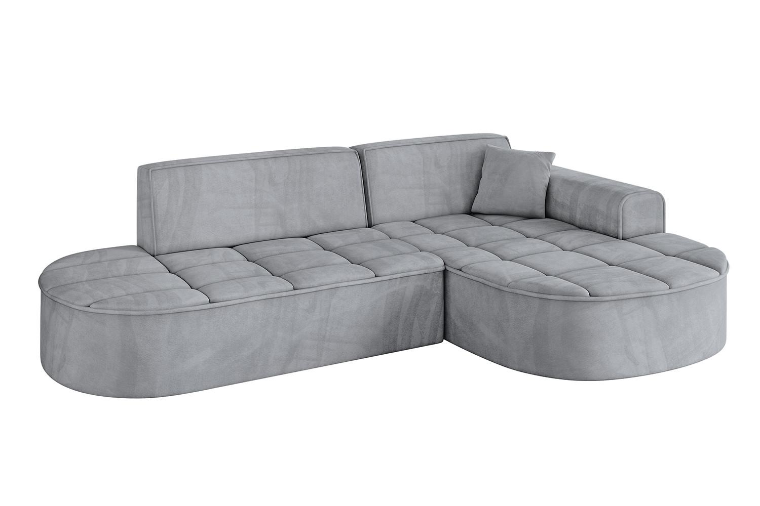 ECKSOFA Ottomane Rechts TARO-L1 - 243x171x79,5 cm Hellgrau - Grau, Holzwerkstoff/Textil (243/171cm) - ALTDECOR