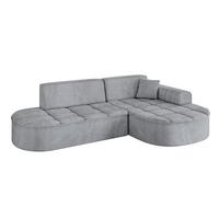ECKSOFA Ottomane Rechts TARO-L1 - 243x171x79,5 cm Hellgrau - Grau, Holzwerkstoff/Textil (243/171cm) - ALTDECOR