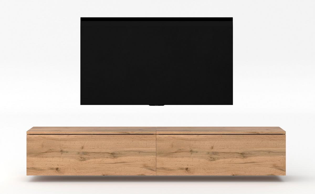 LOWBOARD Loriano 2x100 Eiche Wotan 200/34/32 cm – Designer Lowboard - Braun, Holzwerkstoff/Kunststoff (200/34/32cm) - AX Living