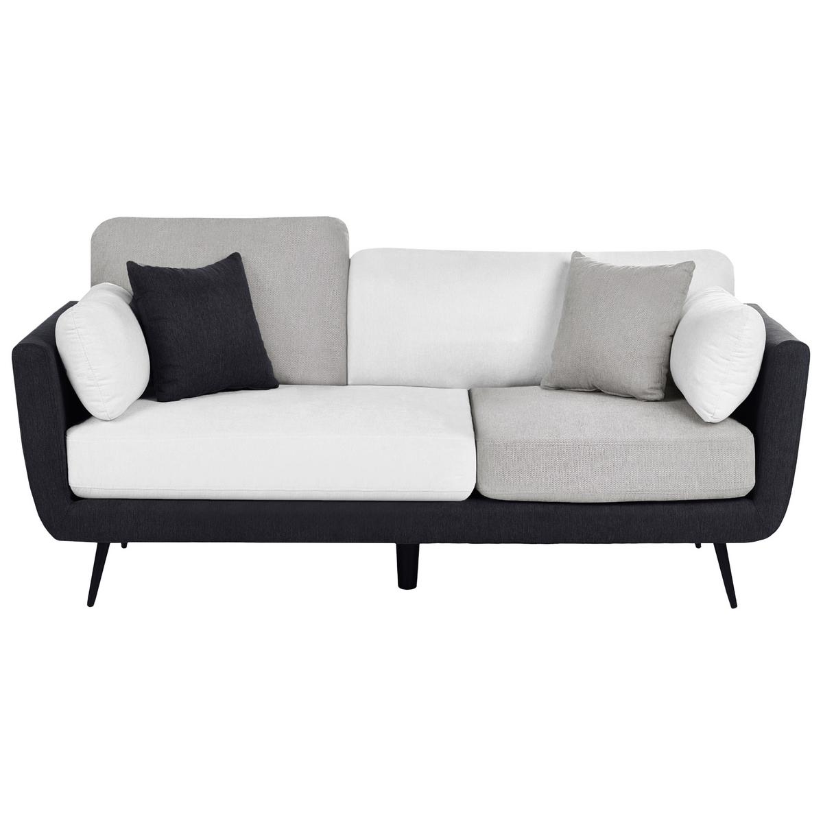 SOFA-SET 4-Sitzer Stoff Schwarz Bolga - Hellbraun/Schwarz, Textil (185/89/83cm) - Beliani