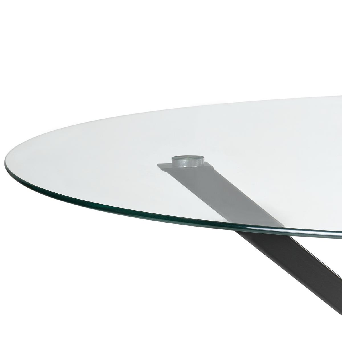 ESSTISCH Schwarz 120/120 cm Sicherheitsglas Meston - Schwarz, Glas (120/120/75cm) - Beliani