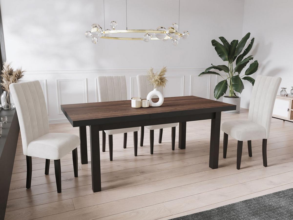 ESSTISCH Gemini rechteckig ausziehbar, Arvadonna Chestnut 170-250/90/78 cm - Kastanienfarben/Schwarz, Holz/Holzwerkstoff (90/250/78cm) - WFL GROUP