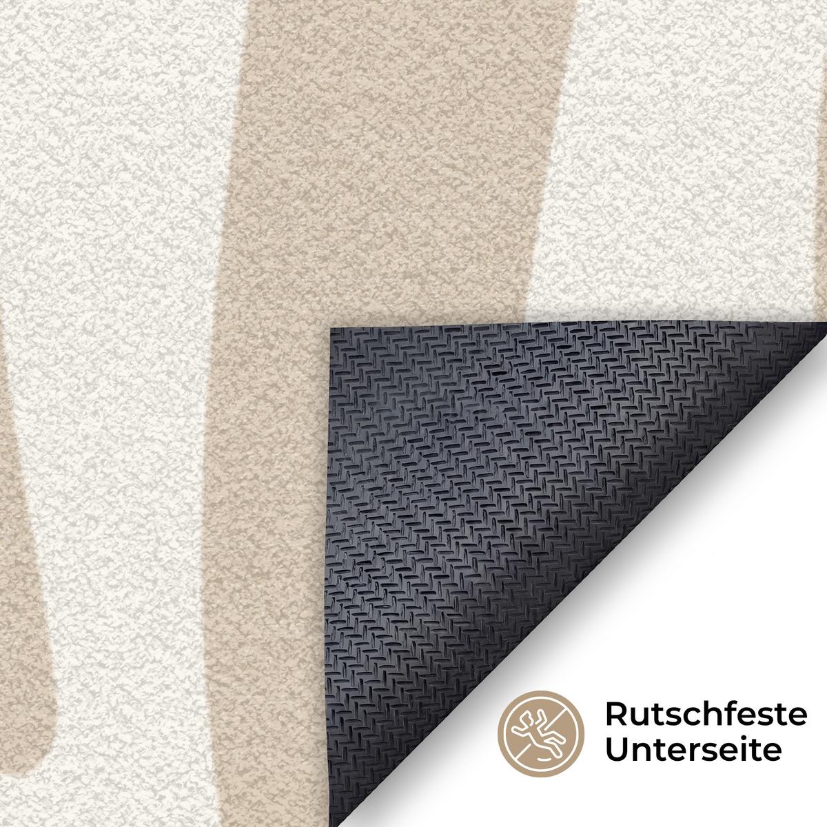 FUSSMATTE Zebramuster - Beige - Weiß - Tiermuster Schmutzfänger 180x120 cm - Beige, Kunststoff (180/0.4cm) - MuchoWow
