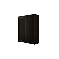 KLEIDERSCHRANK BEROG mit LED - 150 cm - Schwarz - Schwarz, Holzwerkstoff (150/215/61cm) - ALTDECOR