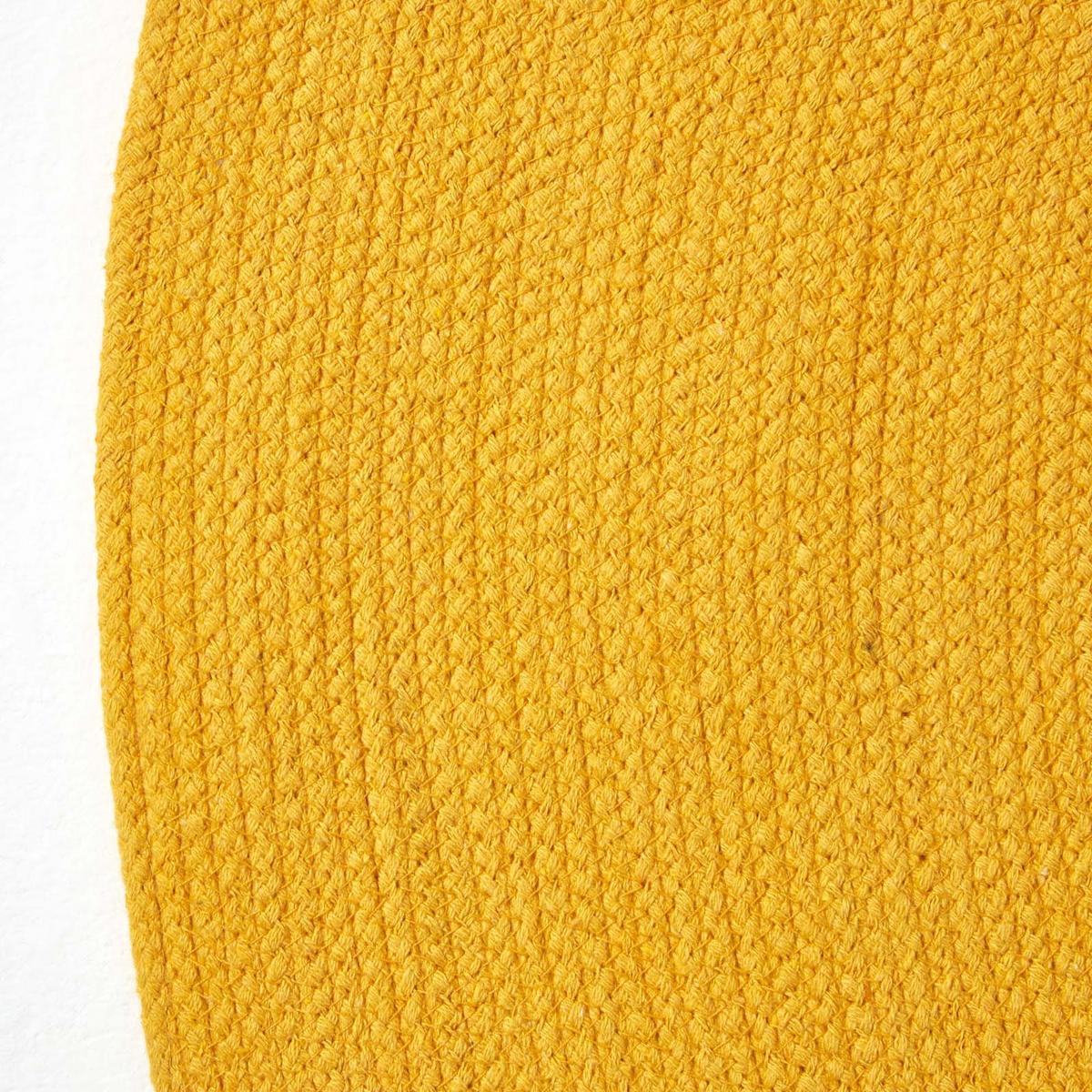 TEPPICHLÄUFER geflochten oval 66/200 cm - Currygelb, Textil (66/200cm) - Homescapes