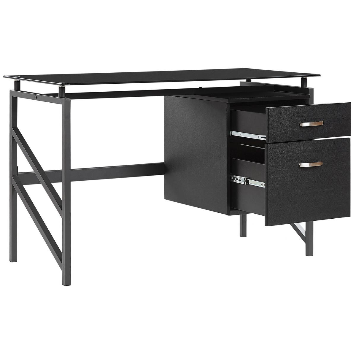 SCHREIBTISCH schwarz 117/57/76 cm Moriton - Schwarz, Holzwerkstoff (57/117/76cm) - Beliani