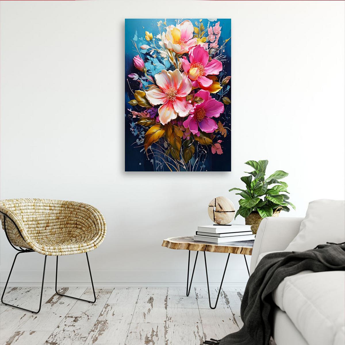 LEINWANDBILD Blumen 20x30cm - Rosa, Textil (20/30cm) - Feeby